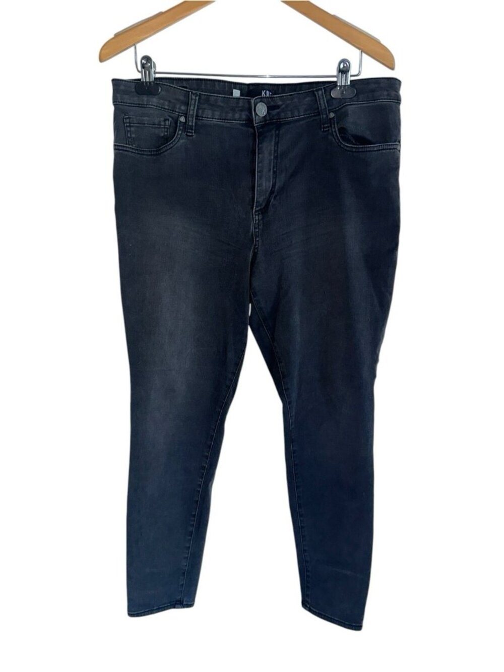 KUT Donna High Rise Wash Black Ankle Denim Skinny Jeans Womens Size 14 Casual
